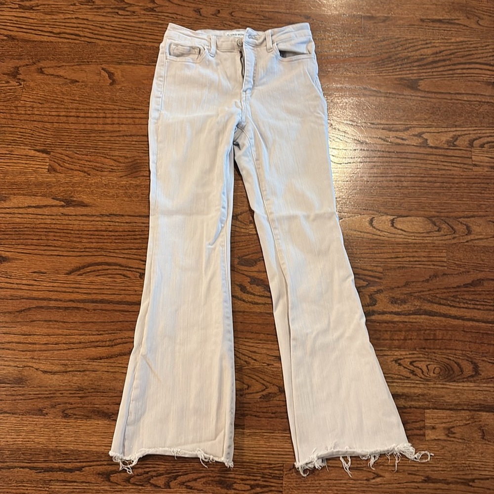 Light Pink High Rise Flare Jeans